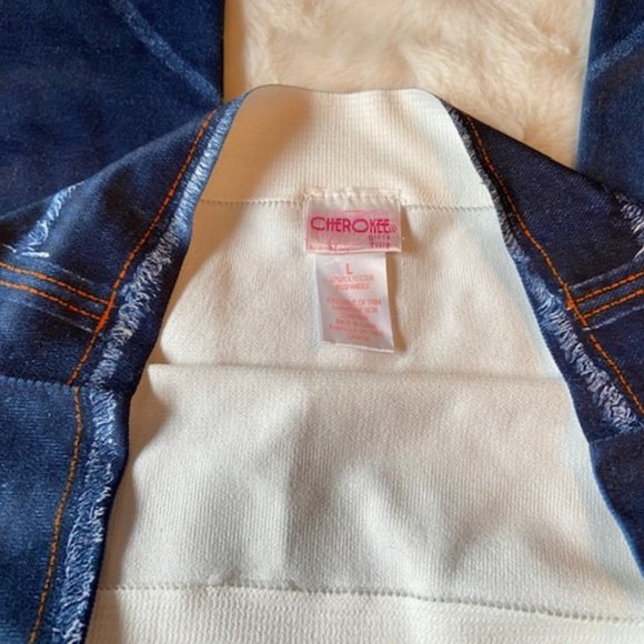 2/$40 Cherokee Leggings Blue Faux Jean-look Girls Size L - Picture 5 of 11